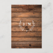 Rustieke Houten Strijklichten & Kant Bruiloft Deta Informatiekaartje (Achterkant)