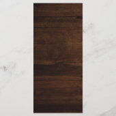 Rustieke Houten Strijklichten Rozen Bruiloft Menu (Achterkant)