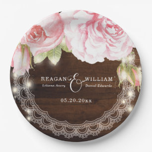 Rustieke Houten Strijklichten Rozen Huwelijksdouan Papieren Bordje