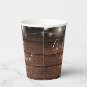 Rustieke Houten Strijklichten Signature Script Bru Papieren Bekers (Rechts)