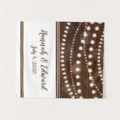 Rustieke houten string licht aangepaste bruiloft wandkleed (Voorkant (horizontaal))