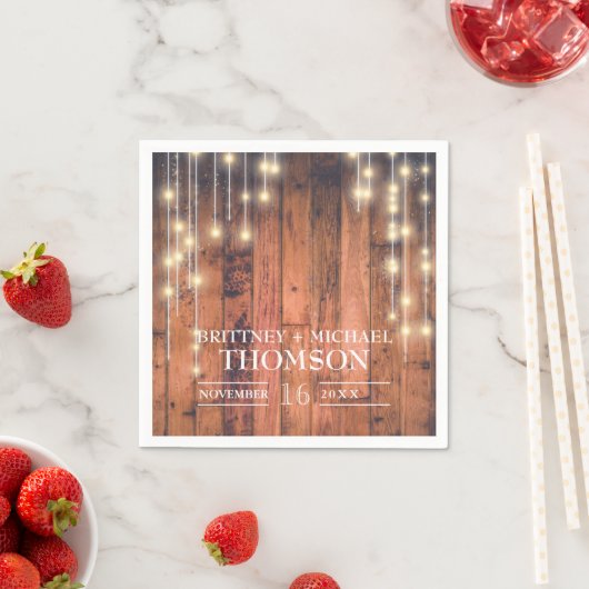 Rustieke houten string verlichting servetten (Insitu)