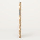 Rustieke houten textuur met witte bloemendamast Case-Mate iPhone case (Achterkant / rechts)