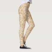 Rustieke houten textuur met witte Damask Pattern Leggings (Rechts)
