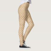 Rustieke Houten Textuur Met Witte Polka Dots Patro Leggings (Rechts)