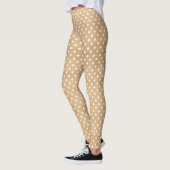 Rustieke Houten Textuur Met Witte Polka Dots Patro Leggings (Links)