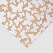 Rustieke houten textuur met witte vlinder tissuepapier (Detail)