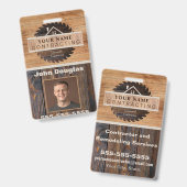 Rustieke Houten Tone Aannemer Logo ID Badge (Front & Back)