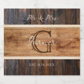 Rustieke Houten Tone Bruiloft Liquor Fles Label Se Likeurfles Etiket (Enkel label)