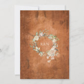 Rustieke Houten Waterverf Groene Bloemige Bruiloft Kaart (Achterkant)