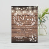 Rustieke houten weckpot slingerlampjes script brui kaart (Staand voorkant)