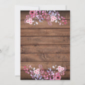 Rustieke Houten Wilde Bloemen Bloemige Bruiloft Kaart (Achterkant)
