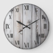 Rustieke  houten witte boerderij grote klok (Voorkant)