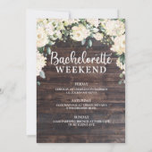 Rustieke houten witte hortensia rozen vrijgezellen kaart (Achterkant)