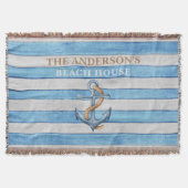 Rustieke Houten Zeevaart Strepen Gezins Strandhuis Deken (Voorkant)