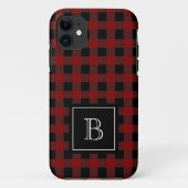 Rustieke houthakker Buffalo Plaid Custom Monogramm Case-Mate iPhone Case (Achterkant)