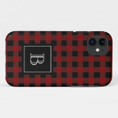 Rustieke houthakker Buffalo Plaid Custom Monogramm Case-Mate iPhone Case (Achterkant (horizontaal))