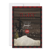 Rustieke Houthakkers Buffalo Plaid Hert Baby Showe