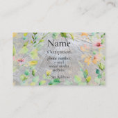 Rustieke houtnerf distressed botanische wilde bloe visitekaartje (Achterkant)