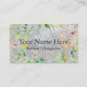Rustieke houtnerf distressed botanische wilde bloe visitekaartje (Voorkant)