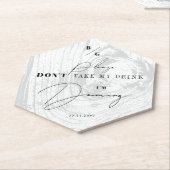 Rustieke houtnerf Drink Niet Af, Ik Ben Aan Het Da Kartonnen Onderzetters (Schuin)