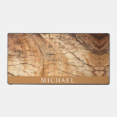 Rustieke houtnerf gepersonaliseerd bureaumat (Voorkant)