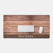 Rustieke houtnerf gepersonaliseerd bureaumat (Keyboard & Muis)