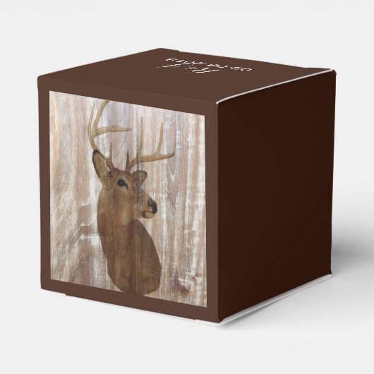 Rustieke houtnerf Herten De jacht is voorbij bruil Bedankdoosjes (Achterkant)