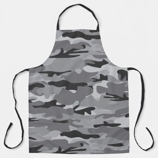 Rustieke houtskool zwart en grijs camo patroon schort (Voorkant)