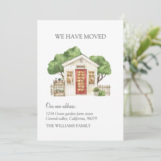 Rustieke huis rode deur boerderij hebben we verpla aankondiging (Staand voorkant)