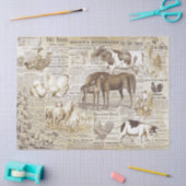 Rustieke  huisdieren Ephemera Beige Tissuepapier (Craft)