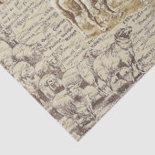 Rustieke  huisdieren Ephemera Beige Tissuepapier (Detail)