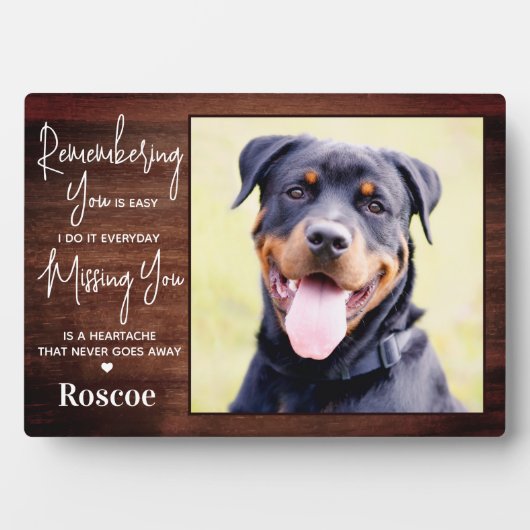 Rustieke huisdierherdenking Aangepaste hondengeden Fotoplaat (voorkant)