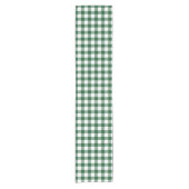 Rustieke Hunter Green Gingham Buffalo Plaid Korte Tafelloper (Voorkant)