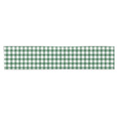 Rustieke Hunter Green Gingham Buffalo Plaid Korte Tafelloper (Horizontaal)
