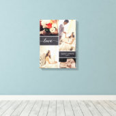 Rustieke huwelijksfotocollage Liefdesschrift Canvas Afdruk (Insitu (Houten vloer))