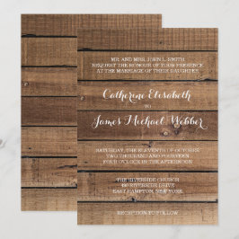 Rustieke huwelijksuitnodiging Verwoording van de o Kaart