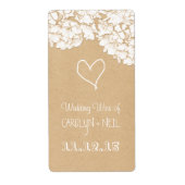 Rustieke Hydrangeas Bloemen Trouwwijn Etiket (Voorkant)