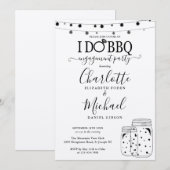 Rustieke I Do BBQ Mason Jar Slingerlichtjes Verlov Kaart (Voorkant / Achterkant)