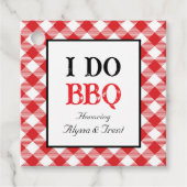 Rustieke I DO BBQ Red Gingham Wedding Bedankjes Labels (Voorkant)