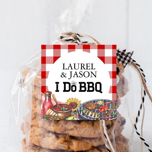 Rustieke 'I Do BBQ' Zonnebloem Verlovingsfeestje Vierkante Sticker