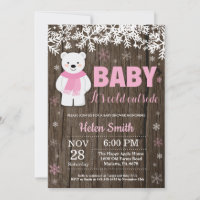 Rustieke IJsbeer Winter Meisje Baby Shower