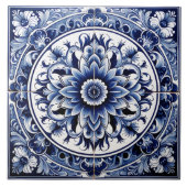 Rustieke Indigo Azulejo Tegels Tegeltje (Voorkant)