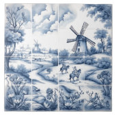 Rustieke Indigo Tegels van het platteland Tegeltje (Voorkant)