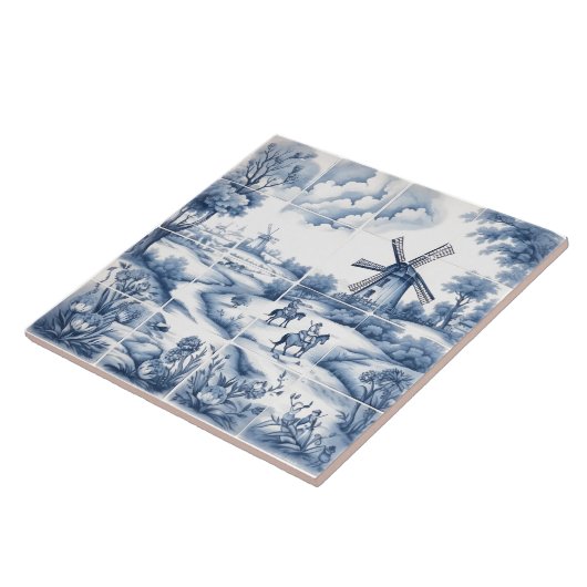 Rustieke Indigo Tegels van het platteland Tegeltje (Zijkant)