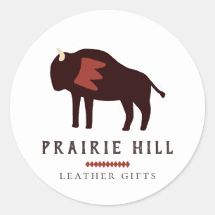 Rustieke inheemse Amerikaanse Buffalo Logo Ronde Sticker