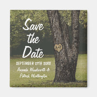 Rustieke Initialen Oude Eiken Boom Bruiloft Save t