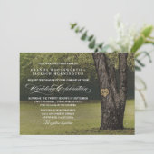Rustieke Initialen Oude Eikenboom bruiloft uitnodi Kaart (Staand voorkant)