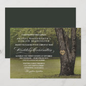 Rustieke Initialen Oude Eikenboom bruiloft uitnodi Kaart (Voorkant / Achterkant)