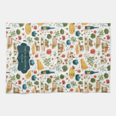 Rustieke Italiaanse keuken Monogram Theedoek (Horizontaal)